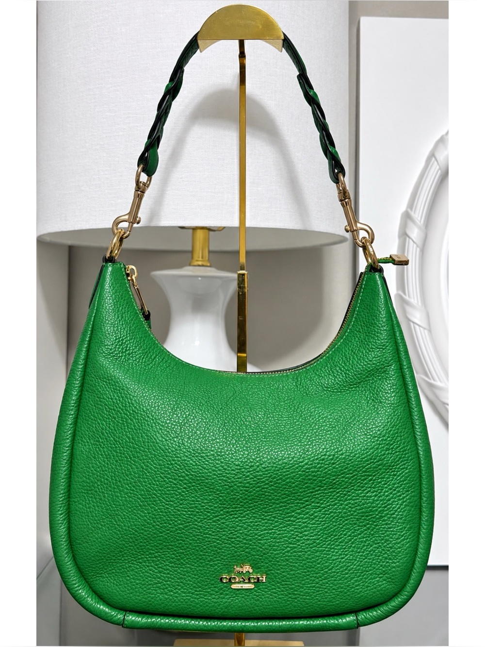 COACH Jules Hobo C9190 – GREEN Pebbled Leather